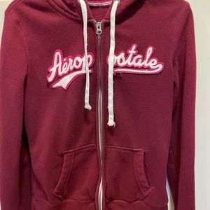 Aeropostale Girls Hoodie Sz Large Maroon Full Zip
